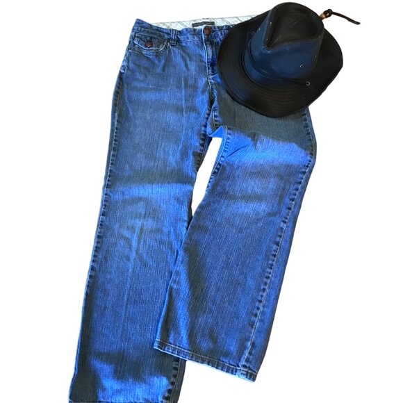 Liz Claiborne Bootcut Jeans w/Leather Quilted Buttons, Vintage 90s, Size 10 - Picture 1 of 12